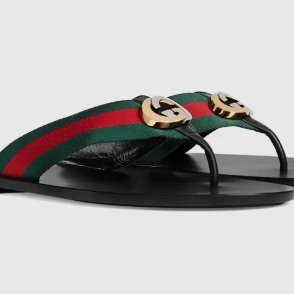 Brand New Men’s Gucci Thongs Slide Sandals. Leather Insoles and Bottoms Size 14 - Picture 5 of 11